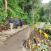 Kondisi jalan yang longsor. Foto: BPBD Kabupaten Malang