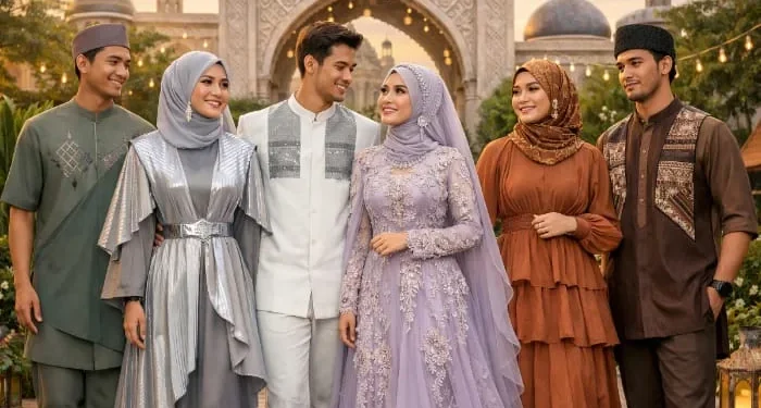 Trend baju Lebaran 2026 yang wajib disimak oleh masyarakat agar suasana silaturahmi Idul Fitri semakin semarak. /Foto: Ilustrasi dibuat dengan AI.