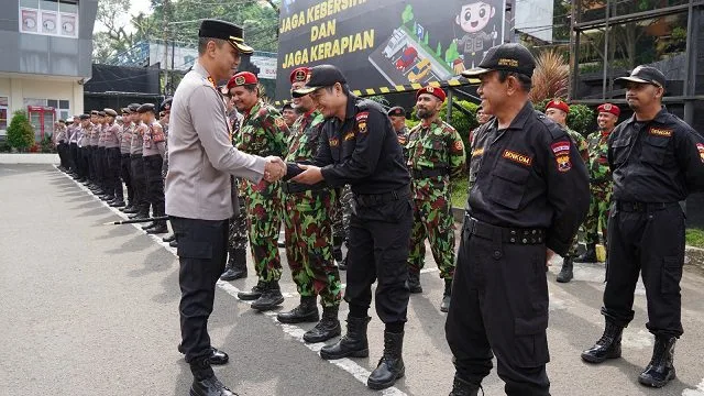 Kapolresta Malang Kota dalam dalam Apel Besar Sabuk Kamtimbas 2026. (Foto/dok. Humas Polresta Malang Kota)