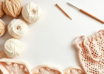 Ilustrasi benang rajut beserta tools yang digunakan untuk merajut dan gambaran hasil tasnya (Foto: Pinterest @Ruby Lomack)