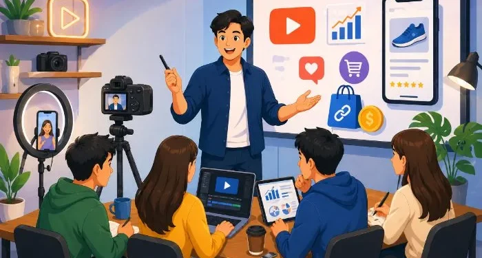 Sabda Academy dan Tugu Media Group menggelar pelatihan eksklusif Sehari Mahir Jadi Konten Kreator & Affiliator. /Foto: Ilustrasi dibuat dengan AI.