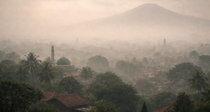 Prakiraan cuaca Malang, terutama di Kota Malang pada hari Jumat, 17 April 2026 diperkirakan dalam kondisi udara kabur. /Foto: Ilustrasi dibuat dengan AI