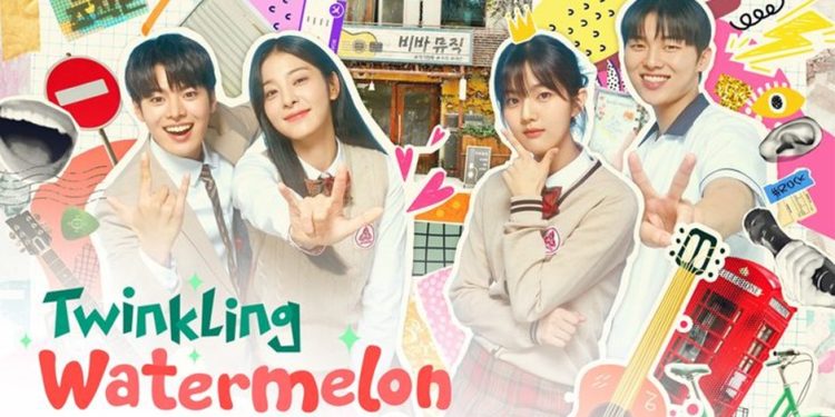Salah satu poster drama Korea time travel yang berjudul Twinkling Watermelon. (Foto: Pinterest @tuba)