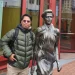 Didit Saleh berfoto bersama patung Rosa Luxemburg. Foto/dok. Didit Saleh
