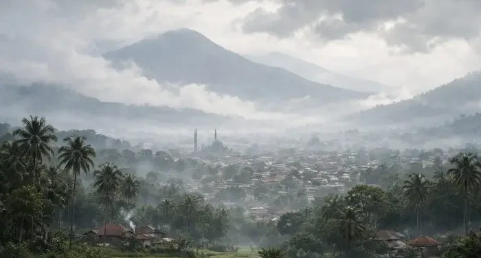 Prakiraan cuaca Malang, terutama di wilayah Kota Malang pada hari Senin, 6 April 2026 diperkirakan dalam kondisi berawan dan udara kabur. /Foto: Ilustrasi dibuat dengan AI
