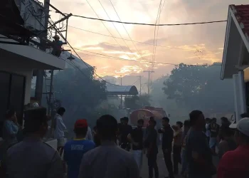Gudang tembakau terbakar