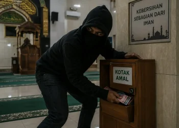Ilustrasi pencurian kotak amal. Foto: ilustrasi AI