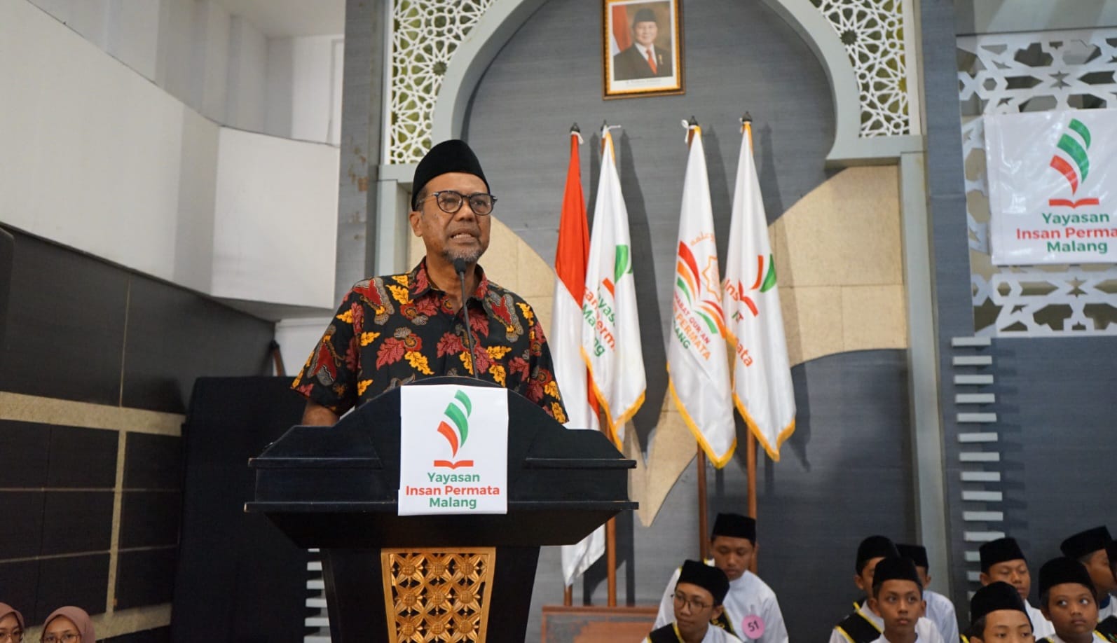 Sambutan Ketua Yayasan Insan Permata Malang, Prof. Ir. H.Ludfi Djakfar, MSCE, Ph.D./Foto: Dok.Yayasan Insan Permata.