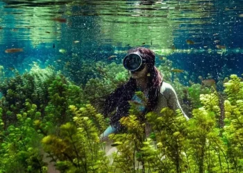 Fotografi bawah air di Sumber Sirah. (Foto: Instagram/ @yoiki_malang)