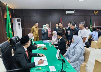 Forkopimda Kota Malang meninjau pelaksanaan isbat nikah dalam Sidang Terpadu di MPP. (Foto/M Sholeh)