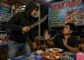 Ilustrasi pembacokan di Singosari. Foto: ilustrasi AI
