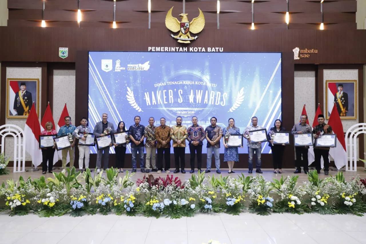 Penghargaan Naker's Award 2026 di Kota Batu. Foto: Prokopim KWB