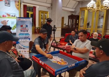 Tim PDIP Kota Malang usai pertandingan melawan tim Gerindra Kabupaten Malang (M Sholeh)