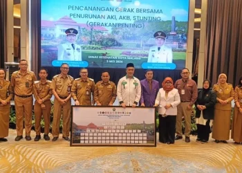 Pencanangan gerakan tekan angka stunting di Kota Malang. (Foto/M Sholeh)