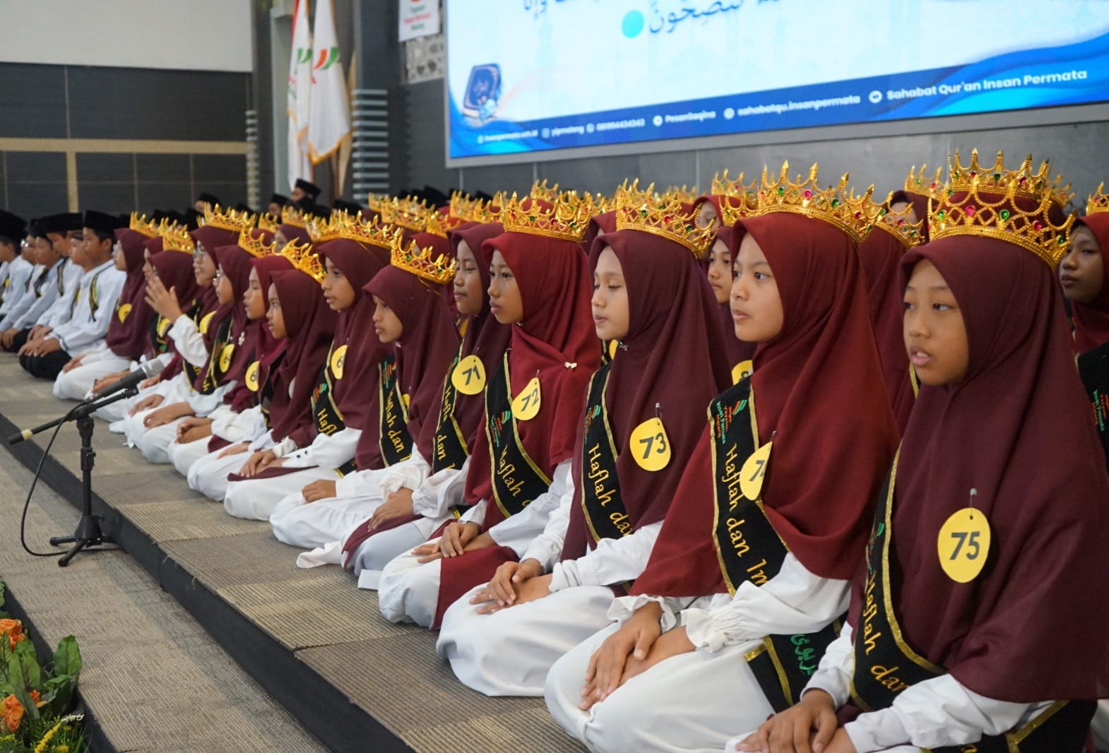 Antusiasme siswa Insan Permata mengikuti Haflah dan Imtihan Metode Tarbawi yang diselenggarakan Yayasan Insan Permata Malang./Foto: Dok.Yayasan Insan Permata.