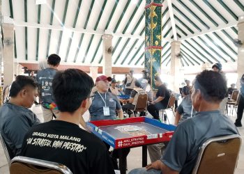 Tim PSI Kota Malang menembus babak 8 besar Kompetisi Domino Demokrasi 2026. (Foto/M Sholeh)