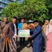 Rektor Unisma Prof. Junaidi saat menerima hewan kurban sumbangan dari mitra strategi kampus. Foto: Azmy