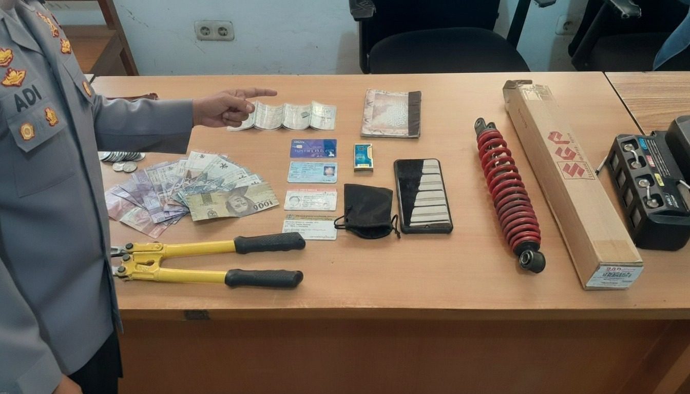 Barang bukti yang diamankan polisi dari tersangka. Foto: Polres Malang