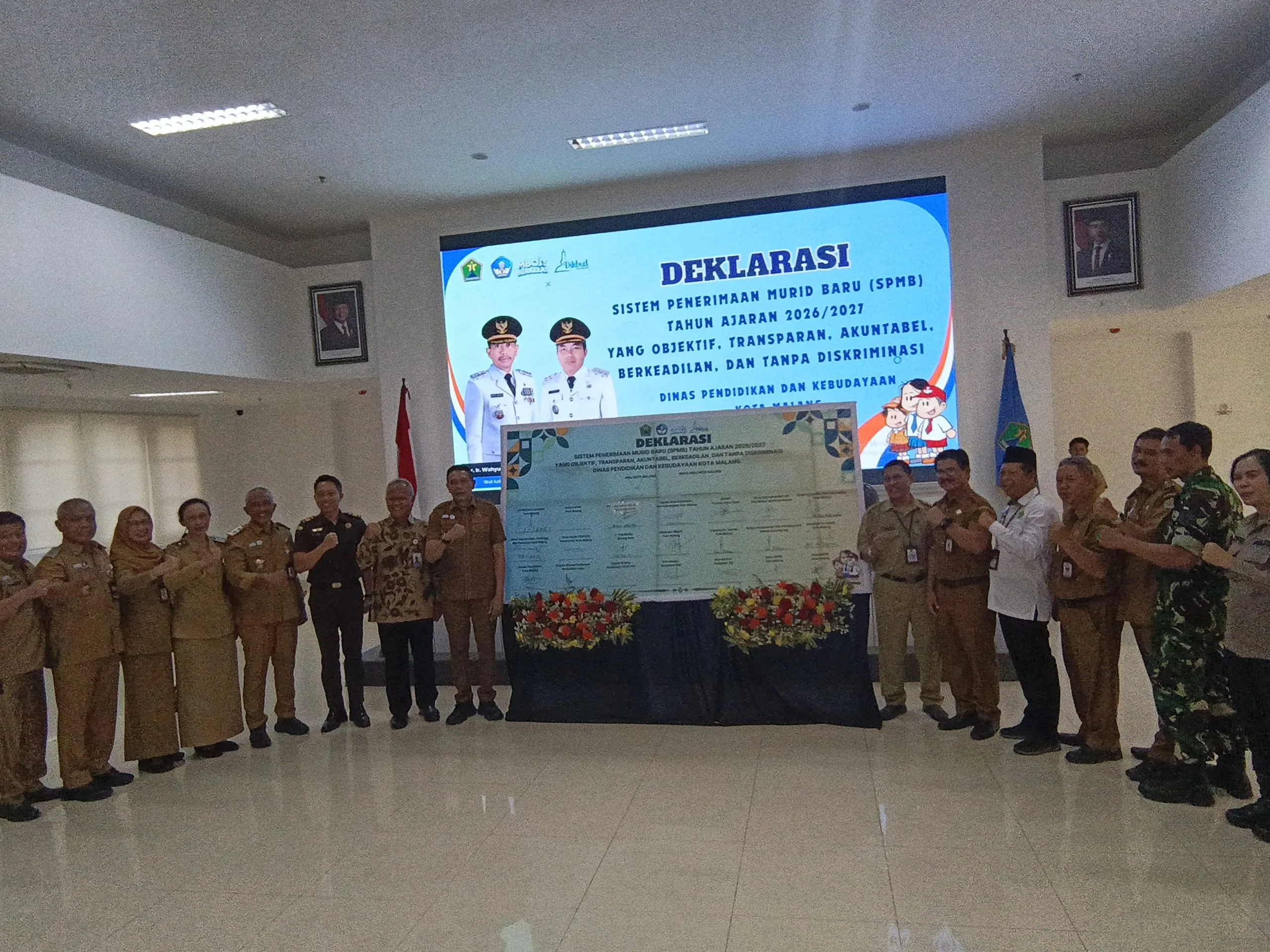 Deklarasi SPMB Kota Malang ajaran 2026/2027 yang objektif, transparan dan tanpa diskriminasi. (Foto/M Sholeh)