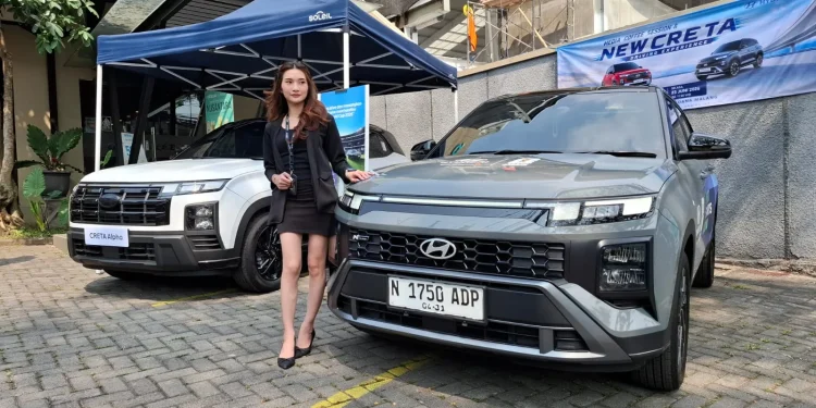 Penampakan unit SUV Hyundai New Creta yang kini sudah resmi mengaspal di Malang. Foto: Azmy