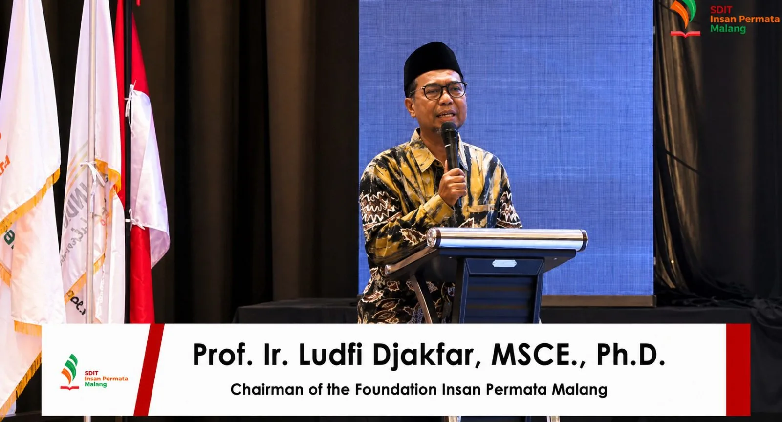 Ketua Yayasan Insan Permata Malang, Prof. Ludfi Djakfar, MSCE., Ph.D., memberikan sambutan (dok.)