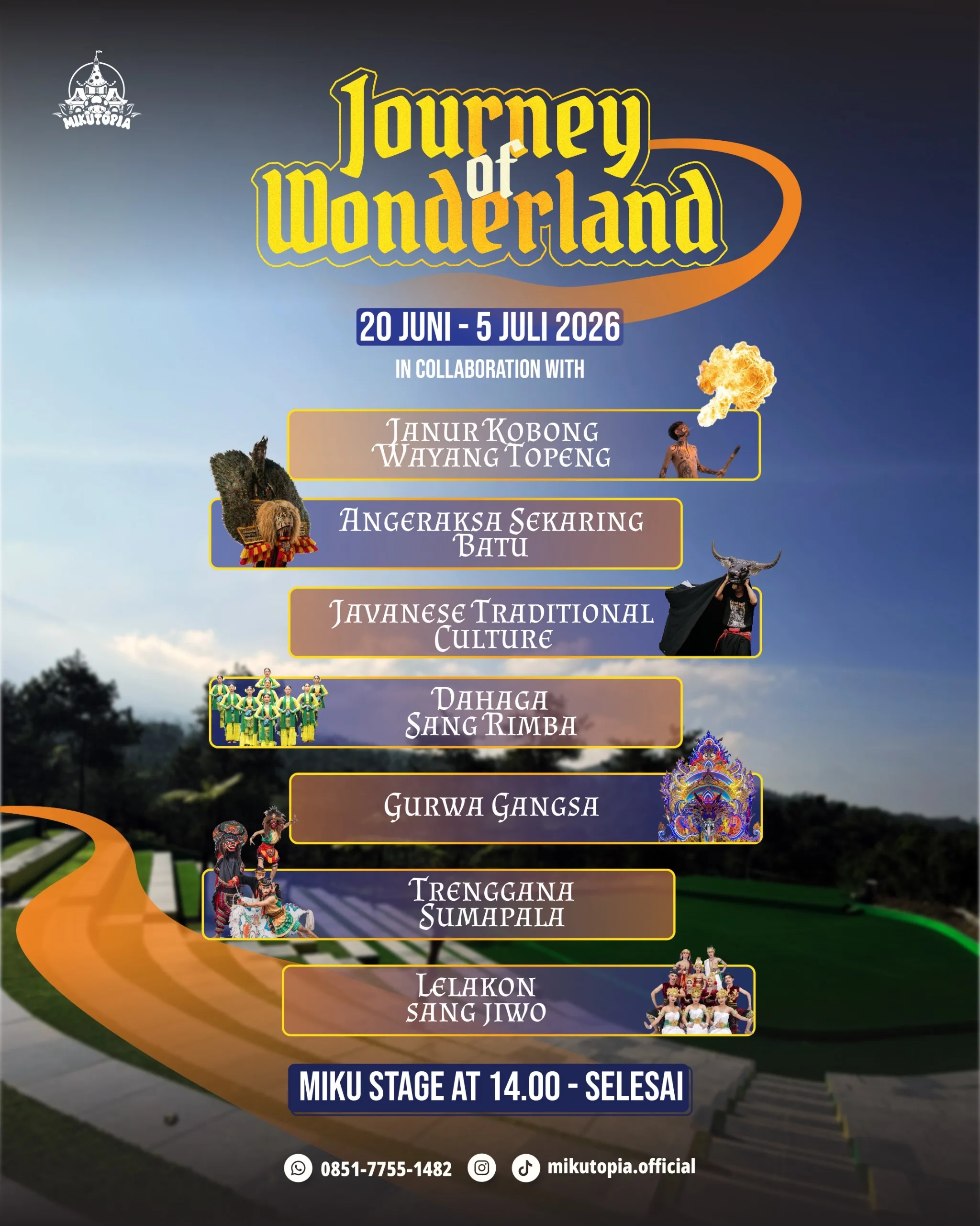 Poster Festival Budaya Journey of Wonderland di Mikutopia. Foto: Dok
