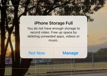 Ilustrasi notifikasi iPhone jika ruang penyimpanannya habis sehingga tidak bisa mengambil gambar memalui kamera. (Foto: Pinterest)