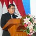 dr Adhya Aji Pratama, putra Rektor Unikama, Prof. Dr. Sudi Dul Aji, M.Si., mengulas sosok ayah dalam pidatonya (dok. Unikama)