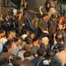 Massa mahasiswa yang demonstrasi di depan gedung DPRD Kota Malang. Foto/dok