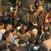 Massa mahasiswa yang demonstrasi di depan gedung DPRD Kota Malang. Foto/dok
