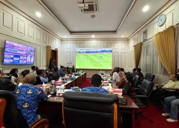Aktivitas nobar piala dunia 2026 di Kota Malang (dok. Prokopim Setda Kota Malang)
