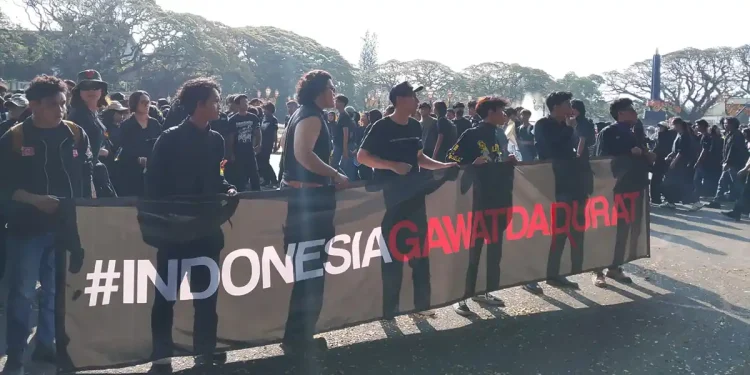 Aksi demo mahasiswa di Malang