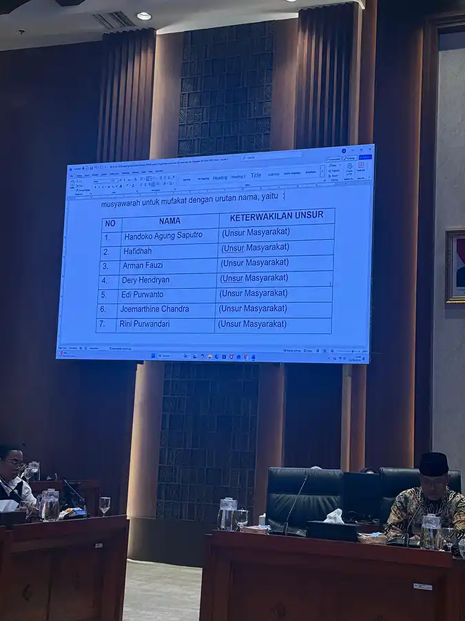 Nama-nama hasil pilihan Komisi 1 