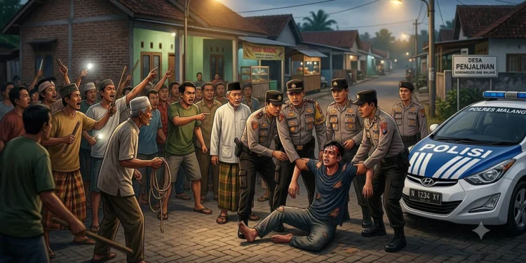 Diamuk Massa di Gondanglegi, Pria 23 Tahun Diduga Pelaku Pencurian di Bululawang