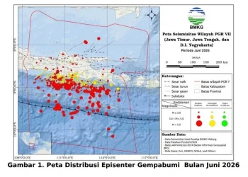 Juni 2026, BMKG Catat 698 Gempa Bumi Guncang Jawa Timur dan Sekitarnya
