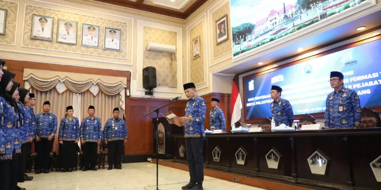Ilustrasi Wali Kota Malang saat mengukuhkan ASN (ist)