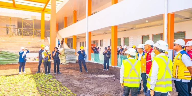 Pembangunan Sekolah Rakyat di Kabupaten Sukoharjo, Jawa Tengah, hampir rampung. Foto/dok
