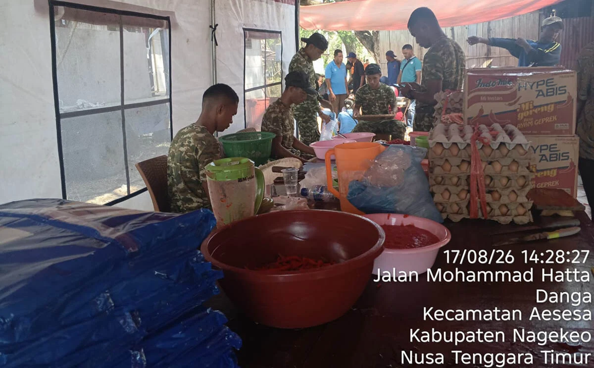 dapur umum kemensos - Dapur Umum Kemensos Layani Warga Terdampak Gempa di Nagekeo
