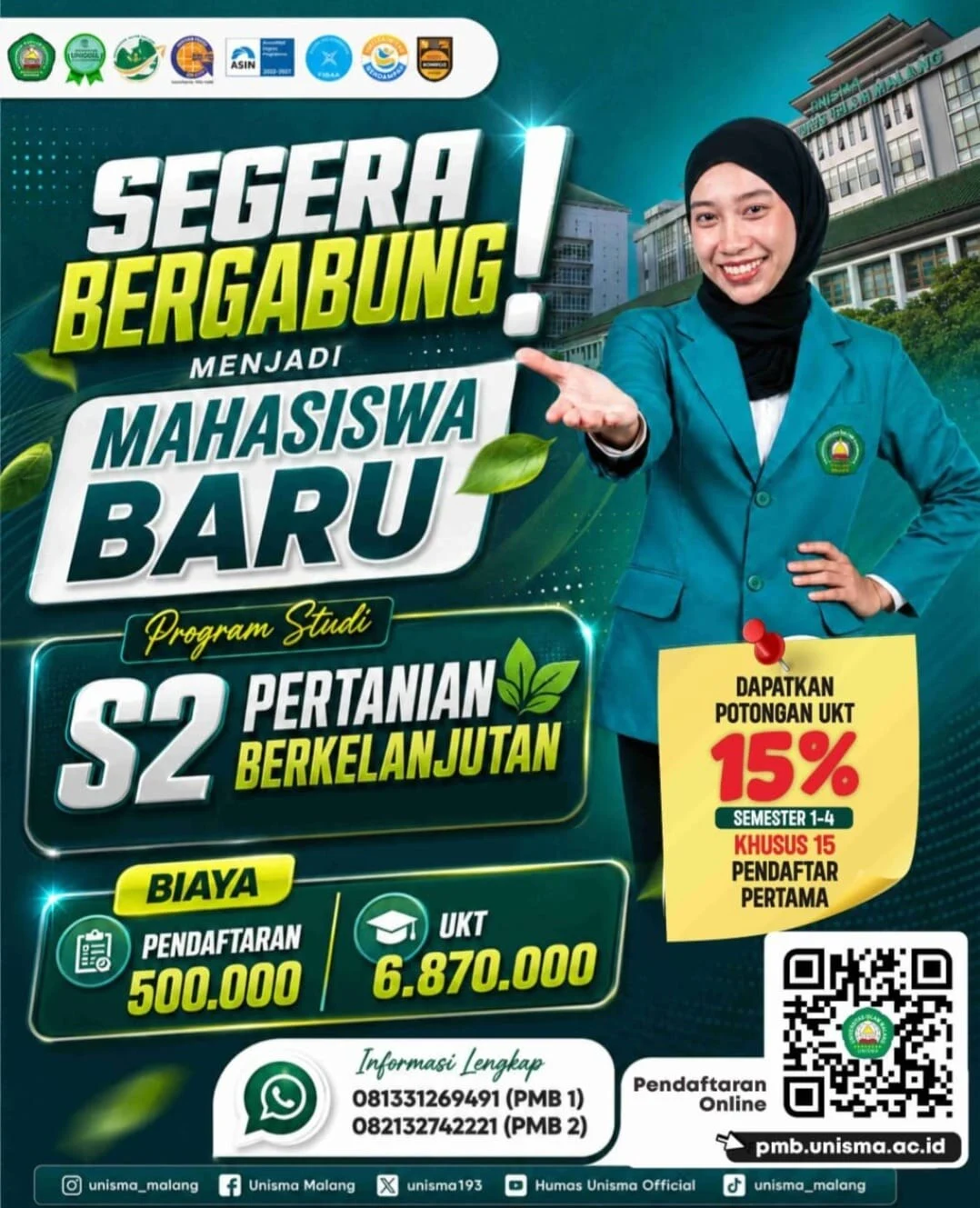 Pendaftaran Program Studi S2 Pertanian Berkelanjutan Pascasarjana Unisma Masih Dibuka!