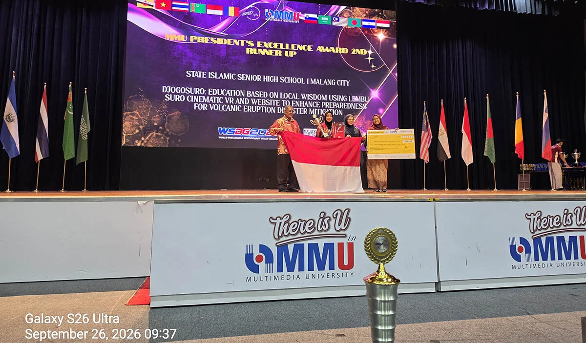 MAN 1 Kota Malang - Siswi MAN 1 Kota Malang Griselda Raih President’s Excellence Award WSDG 2026 Malaysia