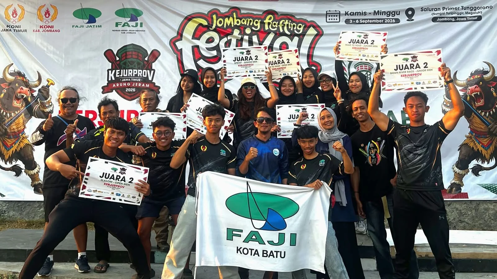 Tim Arung Jeram Kota Batu Borong Juara di Kejurprov Jatim 2026