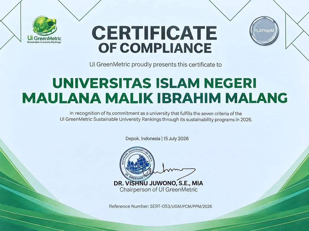 UIN Malang Raih Dua Pengakuan UI GreenMetric Nasional 2026