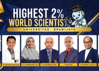 Tujuh ilmuwan Universitas Brawijaya masuk daftar Top dua persen Researchers tahun 2026 atau peneliti terbaik dunia. Foto: Dok. UB