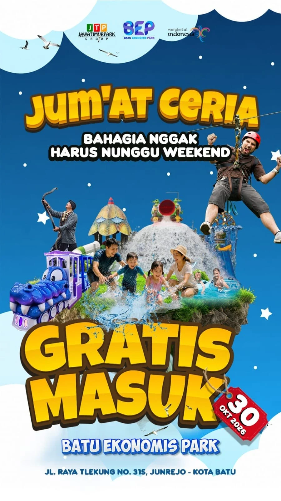 Jumat Ceria! Batu Ekonomis Park Gratiskan Tiket Masuk 30 Oktober 2026
