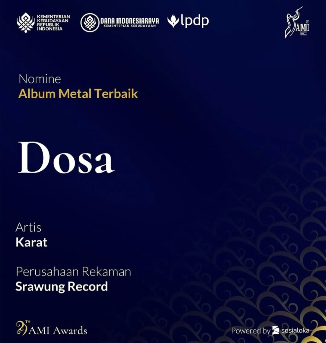 Karat, band metal Malang menjadi nominasi Album Metal terbaik di AMI Awards 2026. Foto: Dok.